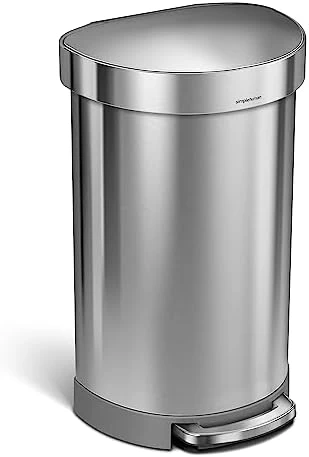 Simplehuman 45 Liter/ 12 Gallon Semi-Round Hands-Free Step Trash Can, Brushed 8 Simplehuman 45 Liter/ 12 Gallon Semi-Round Hands-Free Step Trash Can, Brushed - Image 8