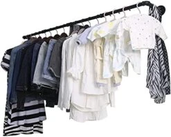 WEBI Clothing Rack Wall Mount,32'' Industrial Pipe Clothes Rack For Hanging Clothes,Heavy Duty Iron Garment Rack Bar,Retail Display Clothes Rod For Closet,Laundry Room,Black -GENERIC Shop 41SKwjw0dSS. AC