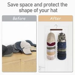 Dahey Hat Organizer For Closet Set Of 2 Hat Racks For Baseball Caps Hat Holder Organizer With 32 Stainless Steel Clips, Wooden Cap Holder Hangers Display For Door Closet Storage, Fits All Caps -GENERIC Shop 41SNSNVUFbL