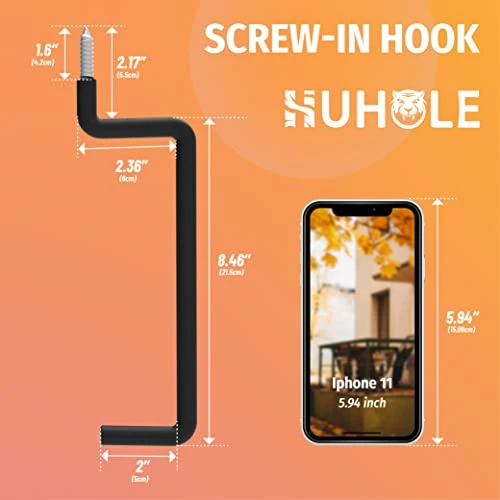 HUHOLE Ladder Hooks, Bike Hooks, 4 Pack Heavy Duty Garage Hooks For Ladder, Bike, Folding Chair, Cord, Hose, Wheelbarrow, Ideal Tool Organizer For Garage Wall Storage 3 HUHOLE Ladder Hooks, Bike Hooks, 4 Pack Heavy Duty Garage Hooks For Ladder, Bike, Folding Chair, Cord, Hose, Wheelbarrow, Ideal Tool Organizer For Garage Wall Storage - Image 3