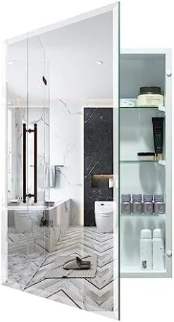 HESONTH FOMAYKO Bathroom Medicine Cabinet, Rectangular Beveled Frameless Mirror Cabinet,16×26 Inch Wall Mounted Cabinet For Bathroom Toilet Kitchen,Recess Or Surface Mount Installation 22 HESONTH FOMAYKO Bathroom Medicine Cabinet, Rectangular Beveled Frameless Mirror Cabinet,16×26 Inch Wall Mounted Cabinet For Bathroom Toilet Kitchen,Recess Or Surface Mount Installation -GENERIC Shop 41T8UScuipL. AC