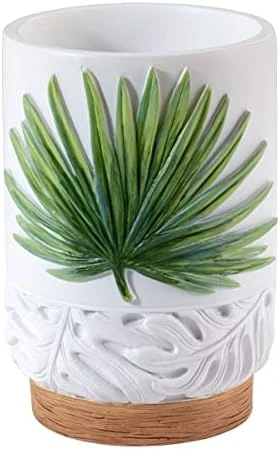 Avanti Linens - Covered Jar, Countertop Organizer, Leaf Inspired Home Decor (Viva Palm Collection), Green 8 Avanti Linens - Covered Jar, Countertop Organizer, Leaf Inspired Home Decor (Viva Palm Collection), Green - Image 8