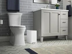 Kohler 20957-STW Trash Bin, 2.5 Gallon, White With Stainless Steel