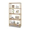 Kinbor 5-Tier Bamboo Bathroon Shelf - Bamboo Shelf Storage Shelving Rack Utility Shelf Multifunctional Bamboo Rack For Bathroom Kitchen Living Room