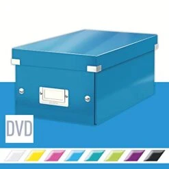 Leitz DVD Storage Box, Blue, Click And Store Range, 60420036