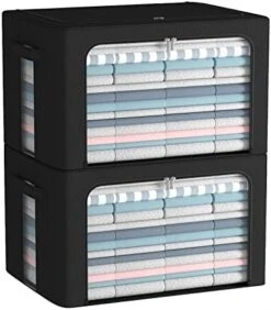 2 Pack Clothes Storage Bins - Stackable Metal Frame Storage Box Foldable Linen Fabric Box Organizer With Carrying Handles And Clear Window (Beige, 15.7X 11.8X 11.7 Inch) 26 2 Pack Clothes Storage Bins - Stackable Metal Frame Storage Box Foldable Linen Fabric Box Organizer With Carrying Handles And Clear Window (Beige, 15.7X 11.8X 11.7 Inch) -GENERIC Shop 41TcYRcTuL. AC