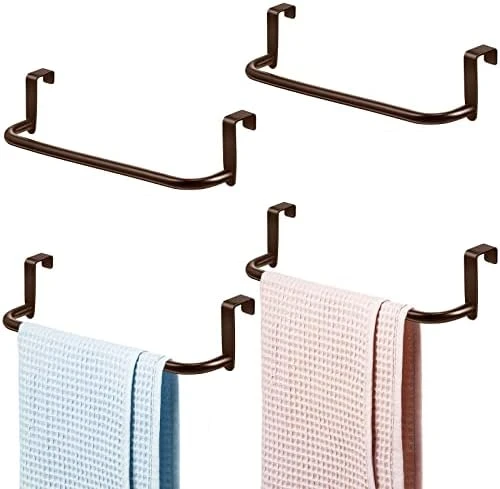 4 Pieces Metal Towel Bar Kitchen Cabinet Towel Rack Strong Steel Towel Bar Rack For Hanging On Inside Or Outside Of Doors, Home Kitchen Bathroom, Hand Towels, Dish Towels And Tea Towels (Black) 6 4 Pieces Metal Towel Bar Kitchen Cabinet Towel Rack Strong Steel Towel Bar Rack For Hanging On Inside Or Outside Of Doors, Home Kitchen Bathroom, Hand Towels, Dish Towels And Tea Towels (Black) - Image 6