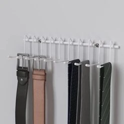 ClosetMaid Hanging Rack For Ties, Belts, Scarves, Jewelry, 10 Hooks, Attaches To Wire Shelving Or Wall Mount, Durable Steel, White -GENERIC Shop 41TutlBtnpL
