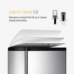 Simplehuman 50 Liter / 13.0 Gallon Rectangular Kitchen Step Trash Can, Brushed Stainless Steel -GENERIC Shop 41UL2g2ELGL
