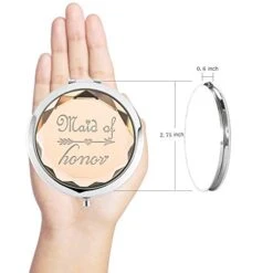 2 Pack Bridesmaid Proposal Gifts,1 Maid Of Honor Mirror 1 Matron Of Honor Mirror,Crystal Pocket Compact Makeup Mirror Wedding Bridesmaid Gifts Bachelorette Party Gifts For Bride (Champagne) -GENERIC Shop 41UT1bAqmlL
