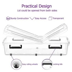 ALPHA GOODS 55Qt/52L Under Bed Storage Containers.Clear Bins With A 2-Side Open Lid And Glide Wheels.(2 Pack) -GENERIC Shop 41UU9eyYZEL