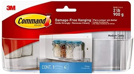 Command Medium Caddy, Clear, With 4 Clear Indoor Strips, Organize Damage-Free 6 Command Medium Caddy, Clear, With 4 Clear Indoor Strips, Organize Damage-Free - Image 6