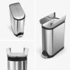Simplehuman 45 Liter / 11.9 Gallon Butterfly Lid Kitchen Step Trash Can, Brushed Stainless Steel