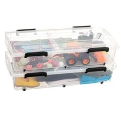 ALPHA GOODS 55Qt/52L Under Bed Storage Containers.Clear Bins With A 2-Side Open Lid And Glide Wheels.(2 Pack) -GENERIC Shop 41UpXHgQFkL