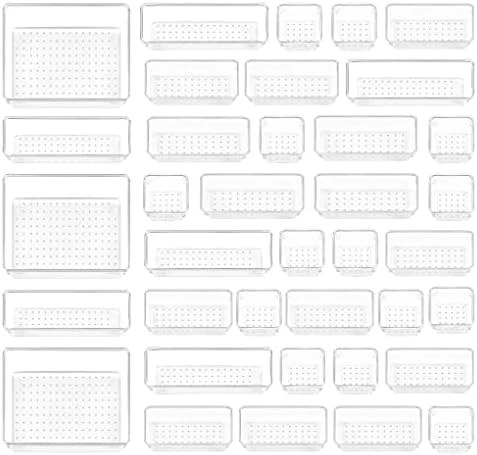 Vtopmart 25 PCS Clear Plastic Drawer Organizers Set, 4-Size Versatile Bathroom And Vanity Drawer Organizer Trays, Storage Bins For Makeup, Bedroom, Kitchen Gadgets Utensils And Office 8 Vtopmart 25 PCS Clear Plastic Drawer Organizers Set, 4-Size Versatile Bathroom And Vanity Drawer Organizer Trays, Storage Bins For Makeup, Bedroom, Kitchen Gadgets Utensils And Office - Image 8