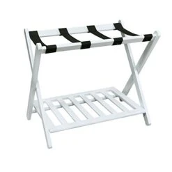 Casual Home Shelf-White Luggage Rack, 26.75" Wide