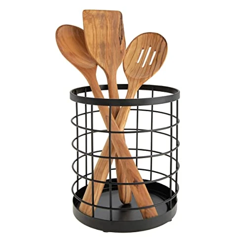 IDesign Wire Utensil Holder For Kitchen Counter, The Austin Collection - 6" X 6" X 7", Matte Black 1 IDesign Wire Utensil Holder For Kitchen Counter, The Austin Collection - 6" X 6" X 7", Matte Black
