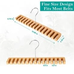 Belt Hanger For Closet, 2 In 1 Wooden Wall Mount 14 Belt Organizer W/Through-The-Wall Nails, Belt Rack W/ 360° Swivel Hook, Tie And Belt Organizer Display For Closet, Door, Wall, 1 Pack, Natrual -GENERIC Shop 41WCpJvOA7L