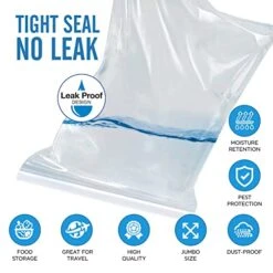 [ 10 COUNT ] - 3 MILL - Extreme THICK Extra Large Super Spacious Strong CLEAR Big Bags, Perfect Resealable Brining Bag For Huge Turkey Roast Reclosable, 8 GALLON, 3 Mill, Size 22"x24" Plastic Food Storage Bags For Clothing, Toys, Storage, Moving, Organization -GENERIC Shop 41WOPQH0CNL 1