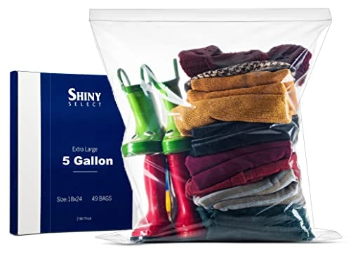 Extra Large Jumbo Size Clear Zipper Storage Bags, Huge 5 Gallon BIG Zip & Lock Resealable Bags, For Food Storage, Freezer, Meat, Home Organization (49 Bags) 1 Extra Large Jumbo Size Clear Zipper Storage Bags, Huge 5 Gallon BIG Zip & Lock Resealable Bags, For Food Storage, Freezer, Meat, Home Organization (49 Bags)