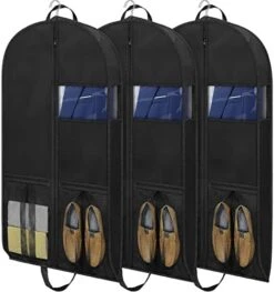 40" Garment Bags, Clear Moth Proof Suits Covers With 4" Gussetes, For Hanging Clothes Closet Storage Travel, Plastic Protector For Coat, Jacket, Sweater, Shirts, 3 Packs -GENERIC Shop 41WX1ucQCUL. AC