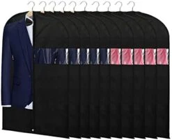 KEEGH Garment Bags For Hanging Clothes 60" (Set Of 6) Dress Bags For Storage Suit Bags For Closet With Zipper And Eye-Hole For Folding For Suit Coats Dresses, Black -GENERIC Shop 41Wcg8P17L. AC