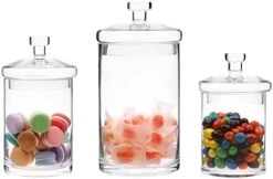 MyGift 6 Piece Clear Glass Apothecary Jar Set With Copper Lid - Decorative Kitchen And Bath Storage Canisters, Wedding Centerpiece Jars, Candy Buffet With Lids 10 MyGift 6 Piece Clear Glass Apothecary Jar Set With Copper Lid - Decorative Kitchen And Bath Storage Canisters, Wedding Centerpiece Jars, Candy Buffet With Lids -GENERIC Shop 41XTDO5YQuL. AC