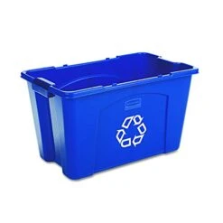 Rubbermaid Commercial Products, Recycling Bin/Box For Paper And Packaging, Stackable, 18 GAL, For Indoors/Outdoors/Garages/Homes/Commercial Facilities, Blue (FG571873BLUE) -GENERIC Shop 41Xpw1gl3L