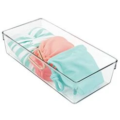 IDesign Linus Plastic Dresser And Vanity Organizer, Storage Bin For Bathroom, Bedroom, Office, Craft Room, Fridge, Freezer, Pantry, 12" X 6" X 3", Clear -GENERIC Shop 41XqzJNqnxL