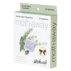 Richards Homewares Moth Away Herbal Non Toxic Natural Repellent, Count, 24-Sachets