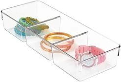 IDesign Linus Plastic Dresser And Vanity Organizer, Storage Bin For Bathroom, Bedroom, Office, Craft Room, Fridge, Freezer, Pantry, 12" X 6" X 3", Clear -GENERIC Shop 41Y03py3DL. AC