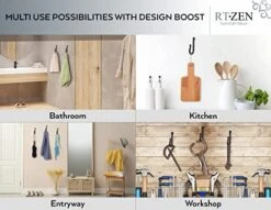 RTZEN Wall Mount J Hook - Wrought Iron Decorative Wall Hooks For Hanging Things - Handcrafted Classic Wall Mounted Black Coat Hooks - Farmhouse Towel Hooks Robe Hooks Or Hat Hooks - 3 Pack -GENERIC Shop 41YGjskdGVL