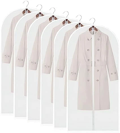 AIDBUCKS Garment Bags 6 Pieces Clothes Covers Protecting Dusts Lightweight Clear Full Zipper Suit Bags Long-Term Storage Jacket Coat Dress, White, 24x48" 9 AIDBUCKS Garment Bags 6 Pieces Clothes Covers Protecting Dusts Lightweight Clear Full Zipper Suit Bags Long-Term Storage Jacket Coat Dress, White, 24x48" - Image 9