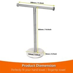 Towel Rack With Natural Marble Base T-Shape Hand Towel Holder Stand SUS304 Stainless Steel For Bathroom Vanity Countertop Brushed Nickel Finish (Silver) -GENERIC Shop 41YYO2xdH2L