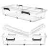 ALPHA GOODS 55Qt/52L Under Bed Storage Containers.Clear Bins With A 2-Side Open Lid And Glide Wheels.(2 Pack)