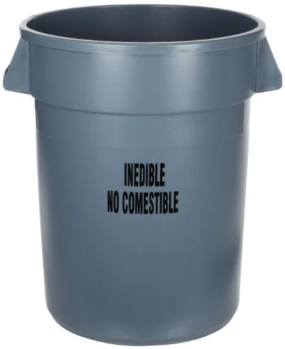 Rubbermaid Commercial Products Large Brute Trash Can/Garbage Container, 32-Gallon, Gray, Plastic Bin For Indoor/Outdoor/Garage/School/Festival 3 Rubbermaid Commercial Products Large Brute Trash Can/Garbage Container, 32-Gallon, Gray, Plastic Bin For Indoor/Outdoor/Garage/School/Festival - Image 3