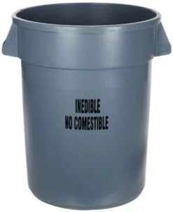 Rubbermaid Commercial Products Large Brute Trash Can/Garbage Container, 32-Gallon, Gray, Plastic Bin For Indoor/Outdoor/Garage/School/Festival