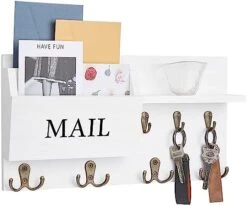 Heylor Key Holder For Wall, Mail And Key Hanger Wall Mount With Double Key Hook And Hat Coat Rack Shelf Decor,Key Organizer Suitable For Entryway, Hallway, Dog Leashes,House And Living Room, Black -GENERIC Shop 41ZJaeIqUNL. AC