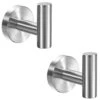 YGIVO 2 Pack Towel Hooks, Brushed Nickel SUS304 Stainless Steel Coat Robe Clothes Hook Modern Wall Hook Holder For Bathroom Kitchen Garage Hotel Wall Mounted (Brushed Nickel)