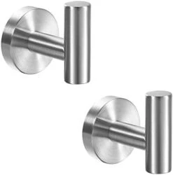 YGIVO 2 Pack Towel Hooks, Brushed Nickel SUS304 Stainless Steel Coat Robe Clothes Hook Modern Wall Hook Holder For Bathroom Kitchen Garage Hotel Wall Mounted (Brushed Nickel) -GENERIC Shop 41Zayu0DT4L. AC