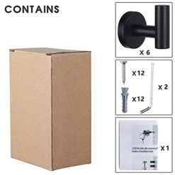 Homagic Towel Hooks Bathroom Hook Wall Towel Hooks 6 Pack Matte Black Coat Hooks, Heavy Duty Robe Hook Holder For Bathroom Kitchen Garage Home Hotel Office Cabinet(Black) -GENERIC Shop 41ZoFoRAChS