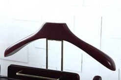 Proman Products Windsor Suit Valet Stand VL16140 With Contour Hanger, Tray, Trouser Bar, Tie Bar And Shoe Rack, 17" W X 14" D X 40" H, Mahogany