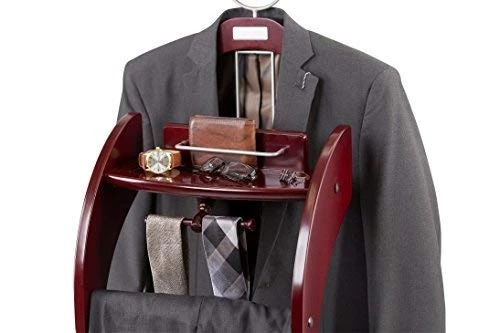 ClosetMate Executive Clothes Valet Stand - Beautiful Solid Hardwood Valet Clothing Hanging System With Mirror, Rack For Shoes, Tray For Cell Phone And Keys, Great Gift 4 ClosetMate Executive Clothes Valet Stand - Beautiful Solid Hardwood Valet Clothing Hanging System With Mirror, Rack For Shoes, Tray For Cell Phone And Keys, Great Gift - Image 4