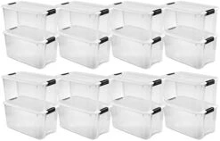 Sterilite 19859806, 30 Quart/28 Liter Ultra Latch Box, Clear With A White Lid And Black Latches, 6-Pack -GENERIC Shop 41a0upVT3nL. AC 1