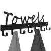 Wel Rack 7 Towel Hooks, Black Towel Holder And Accessories For Wall Mount Bath Organization - The Prefect Addition To Rustic Farmhouse, Restroom, Living Room Decor Robe Hooks
