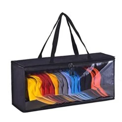 XQBAG Hat Storage, Baseball Cap Storage Bag, Hat Organizer With Clear PVC Double Zipper Closure, Holder Up To 19 Hats, Dust-proof (Black)…