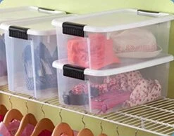 Sterilite 30 Quart (6 Pack) & 18 Quart (6 Pack) Clear Plastic Stackable Storage Container Bin Box Tote With White Latching Lid Organizing Solution -GENERIC Shop 41aRxaIW2tL