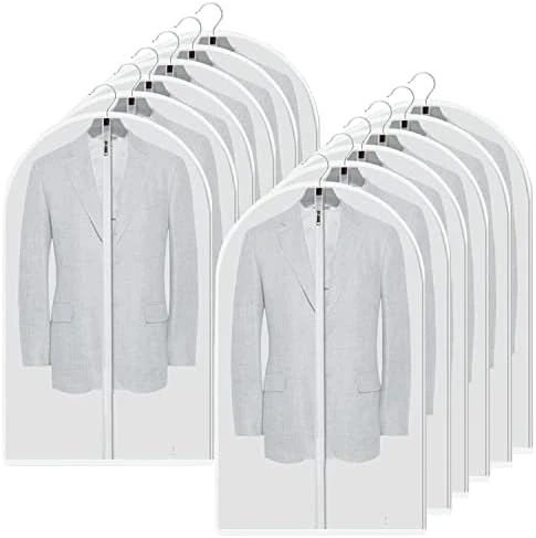 AIDBUCKS Garment Bags 6 Pieces Clothes Covers Protecting Dusts Lightweight Clear Full Zipper Suit Bags Long-Term Storage Jacket Coat Dress, White, 24x48" 8 AIDBUCKS Garment Bags 6 Pieces Clothes Covers Protecting Dusts Lightweight Clear Full Zipper Suit Bags Long-Term Storage Jacket Coat Dress, White, 24x48" - Image 8