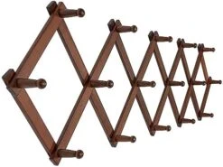 SKOLOO Accordion Wall Hanger, Modern Expandable Coat Rack Wall Mounted, Solid Wooden Wall Hat Rack, 14 Peg, Walnut -GENERIC Shop 41abIwIsVAL. AC