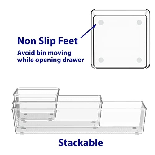Simple Houseware 20-Pack Clear Plastic Drawer Organizers (6S, 7M, 5L, 1 XL, 1XXL) 2 Simple Houseware 20-Pack Clear Plastic Drawer Organizers (6S, 7M, 5L, 1 XL, 1XXL) - Image 2